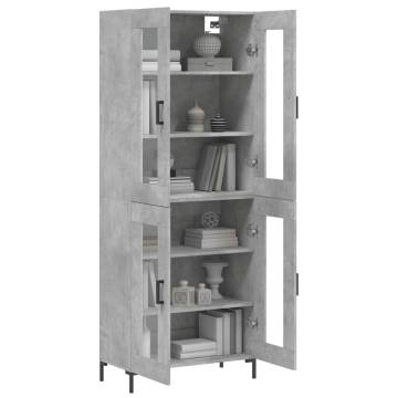 Stylish Highboard Concrete Grey - Engineered Wood Storage