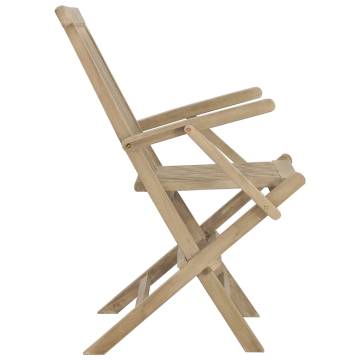 Folding Garden Chairs 2 pcs Grey - Solid Teak Wood