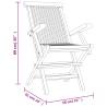 Folding Garden Chairs 2 pcs Grey - Solid Teak Wood