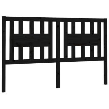 Stylish Black Solid Wood Pine Headboard | 156x4x100 cm