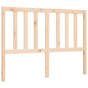 Solid Wood Small Double Bed Frame with Headboard | Hipomarket