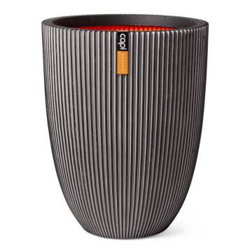 Capi Vase Elegant Groove 34x46 cm Anthracite - Eco-Friendly Design