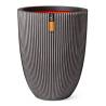 Capi Vase Elegant Groove 34x46 cm Anthracite - Eco-Friendly Design