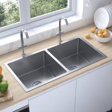 Handmade Stainless Steel Kitchen Sink - Stylish & Durable