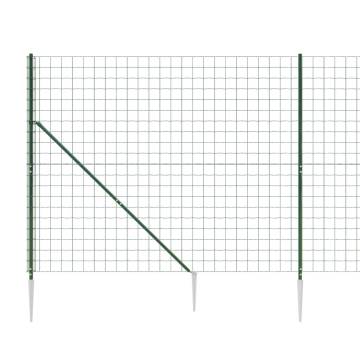 Wire Mesh Fence with Spike Anchors Green 2.2x25 m - Buy Now