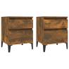 Stylish Smoked Oak Bedside Cabinets - Set of 2 | Hipomarket