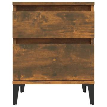 Stylish Smoked Oak Bedside Cabinets - Set of 2 | Hipomarket