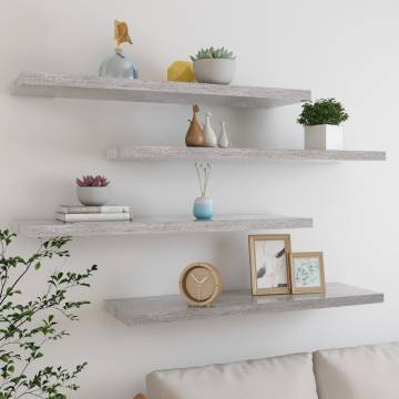 Floating Wall Shelves - 4 pcs Concrete Grey | Hipomarket