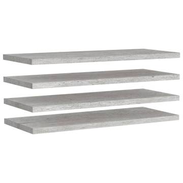 Floating Wall Shelves - 4 pcs Concrete Grey | Hipomarket