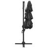 4-Tier Anthracite Parasol with Aluminium Pole - 3x3 m