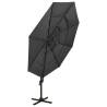 4-Tier Anthracite Parasol with Aluminium Pole - 3x3 m