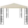 Cream Gazebo with LED String Lights | 3x4m Outdoor Elegance