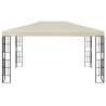 Cream Gazebo with LED String Lights | 3x4m Outdoor Elegance