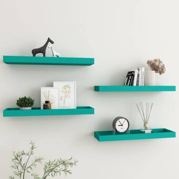 Loggia Wall Shelves Set - Blue MDF Shelves for Home Decor