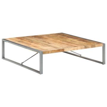 Rough Mango Wood Coffee Table - 140x140 cm Industrial Style