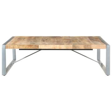 Rough Mango Wood Coffee Table - 140x140 cm Industrial Style