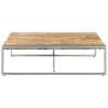 Rough Mango Wood Coffee Table - 140x140 cm Industrial Style