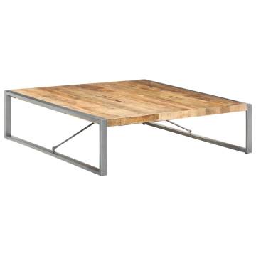 Rough Mango Wood Coffee Table - 140x140 cm Industrial Style