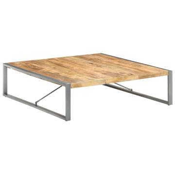 Rough Mango Wood Coffee Table - 140x140 cm Industrial Style