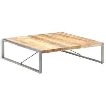 Rough Mango Wood Coffee Table - 140x140 cm Industrial Style