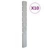 Garden Fence Posts 10 pcs Silver 180 cm Galvanised Steel Size 180 cm Quantity in Package 10 