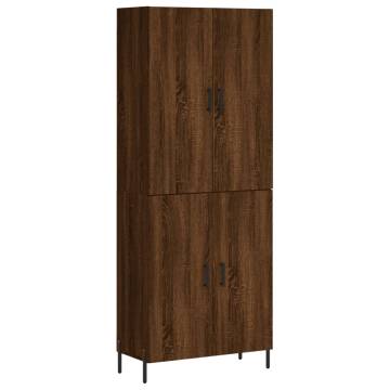 Stylish Highboard Brown Oak - 69.5x34x180 cm | Hipo Market