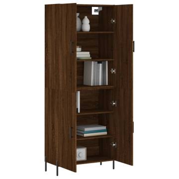 Stylish Highboard Brown Oak - 69.5x34x180 cm | Hipo Market