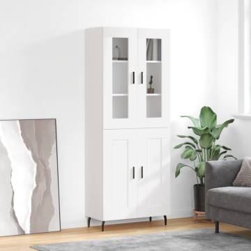 Stylish Highboard White 69.5x34x180 cm - Elegant Storage Solution