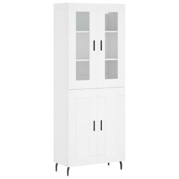 Stylish Highboard White 69.5x34x180 cm - Elegant Storage Solution