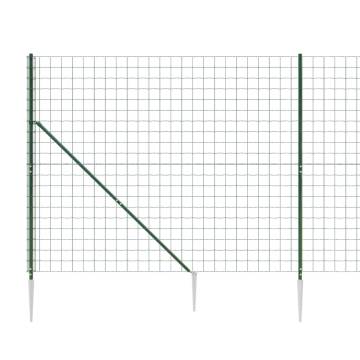 Wire Mesh Fence with Spike Anchors - Green 2x10m | HipoMarket