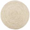 Handmade Rug Jute White and Brown 240 cm Colour white Diameter 240 cm 