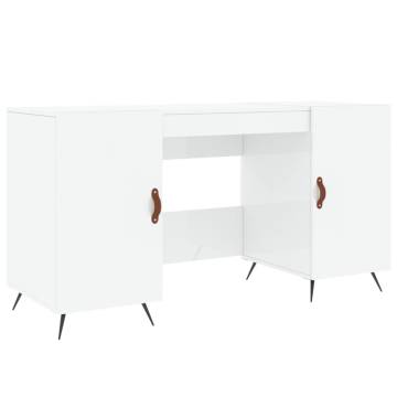 High Gloss White Desk 140x50 cm - Elegant & Practical