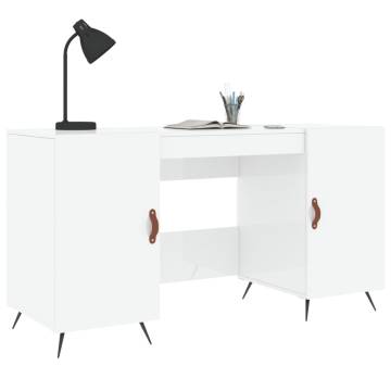 High Gloss White Desk 140x50 cm - Elegant & Practical