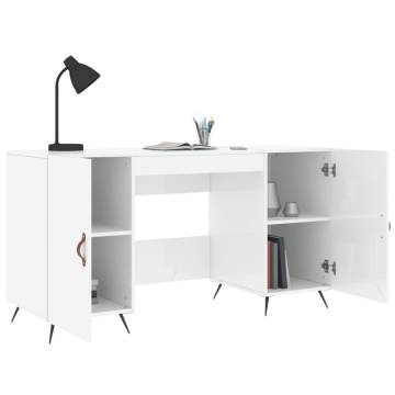 High Gloss White Desk 140x50 cm - Elegant & Practical