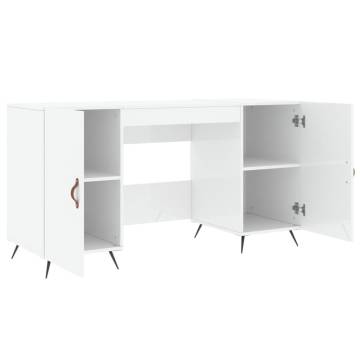 High Gloss White Desk 140x50 cm - Elegant & Practical