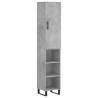 Stylish Highboard in Concrete Grey - 34.5x34x180 cm