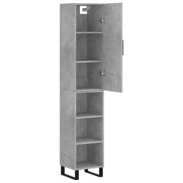 Stylish Highboard in Concrete Grey - 34.5x34x180 cm