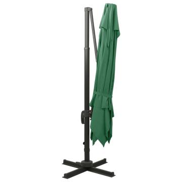 Cantilever Umbrella with Double Top 300x300 cm - Green