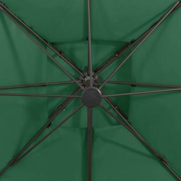 Cantilever Umbrella with Double Top 300x300 cm - Green