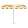 Freestanding Manual Retractable Awning 300x250 cm Yellow/White