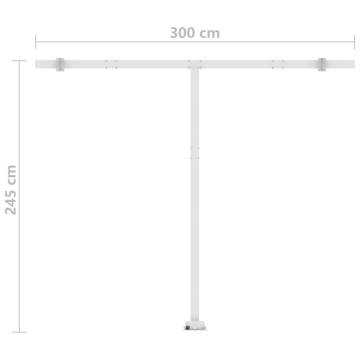 Freestanding Manual Retractable Awning 300x250 cm Yellow/White