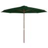 Outdoor Parasol with Wooden Pole 350 cm Green Colour green Quantity in Package 1 