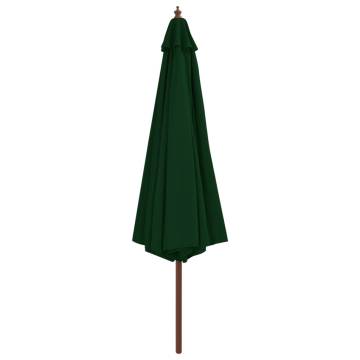 Outdoor Parasol with Wooden Pole 350 cm - Green