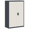 Stylish Anthracite & White Steel File Cabinet - 90x40x140 cm