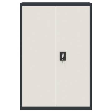 Stylish Anthracite & White Steel File Cabinet - 90x40x140 cm