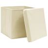 Storage Boxes with Covers - 10 pcs Cream 28x28x28 cm