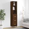 Highboard Brown Oak 34.5x34x180 cm Engineered Wood Colour brown oak Quantity in Package 1 Model 3 drawers 