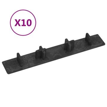 Decking End Caps - 10 pcs Black Plastic | Hipo Market