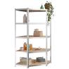 5-Layer Heavy-Duty Storage Shelves - Silver Steel & Engineered Wood