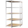 5-Layer Heavy-Duty Storage Shelves - Silver Steel & Engineered Wood